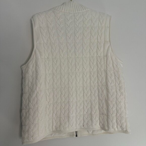 Talbots Cable Knit Quilted Sweater Puffer Vest - NWT - Large - Picture 7 of 7